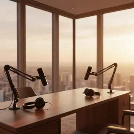 Podcast Studio Background For Business Podcast - Free Podcast Studio Background Download