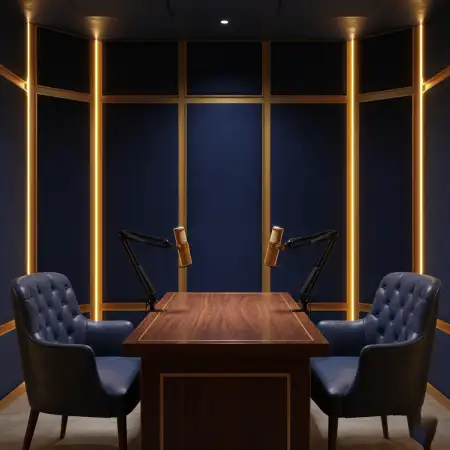 Podcast Studio Background For Male Host - Free Podcast Studio Background Download