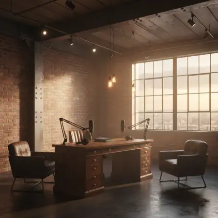 Podcast Studio Background Realistic Render - Free Podcast Studio Background Download