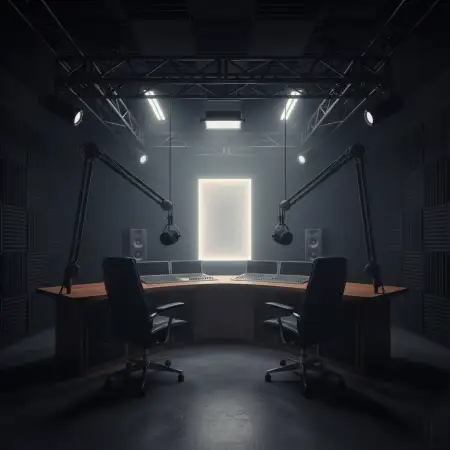 Podcast Studio Background With Spotlight Effect - Free Podcast Studio Background Download