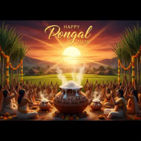 Pongal Wishes Desktop Background 2026 - Free Happy Pongal Wishes 2026 Download