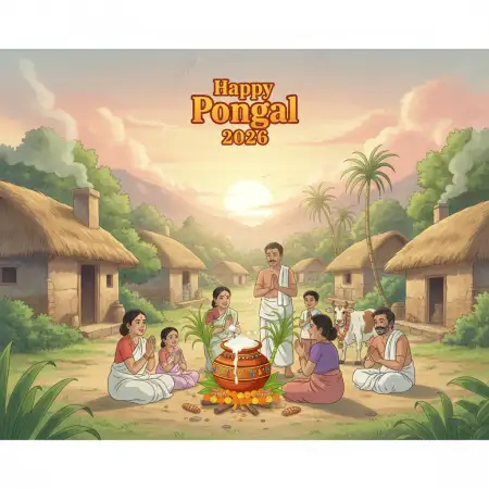 Pongal Wishes Editable Design 2026 - Free Happy Pongal Wishes 2026 Download