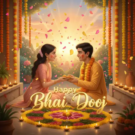 Popular Happy Bhai Dooj 2025 Wishes For Social Media - Free Happy Bhai Dooj 2025 Wishes Download