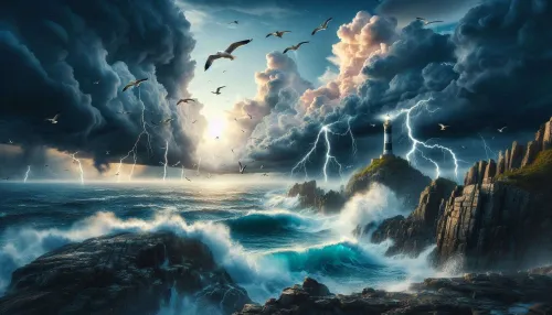 powerful nature background with stormy seas