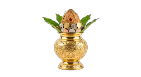 Prosperity Kalash With Gold Coins Png Image - Free Golden Puja Kalash With Gold Coins Png Download