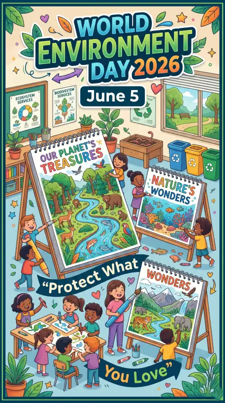 Protect Nature Artwork For Kids 2026 - Free World Environment Day Kids Artwork 2026 Download