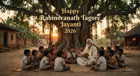 Rabindranath Tagore Jayanti 2026 Celebration Poster