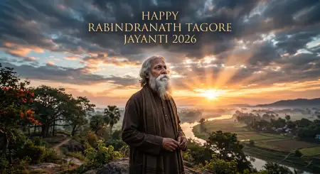 Rabindranath Tagore Jayanti 2026 Greeting Card