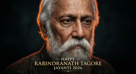 Rabindranath Tagore Jayanti 2026 Typography Poster