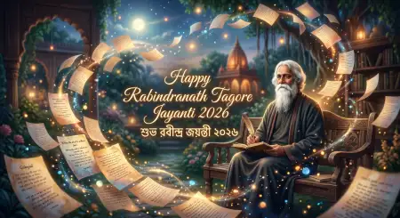 Rabindranath Tagore Jayanti 2026 Wishes Images