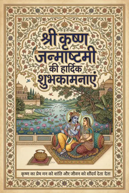 Radha Krishna Janmashtami Hindi Images - Free Shri Krishna Janmashtami Ki Hardik Shubhkamnaye In Hindi Download