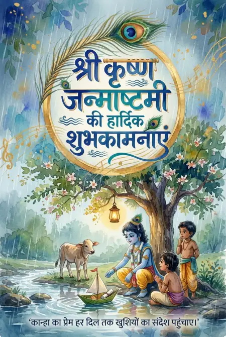 Radha Krishna Janmashtami Ki Hardik Shubhkamnaye - Free Shri Krishna Janmashtami Ki Hardik Shubhkamnaye In Hindi Download