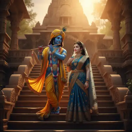 Free Radha Krishna Wallpapers In Traditional Style Background Download