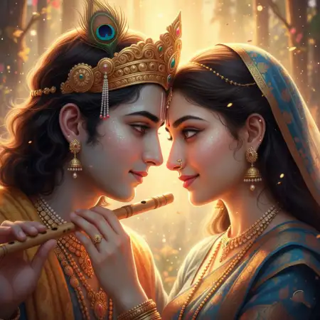 Free Radha Krishna Wallpapers With Gopis Background Download