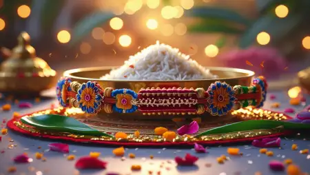 Rakhi Puja Thali Banner Background High Resolution - Free Happy Rakhi Banner Background Download