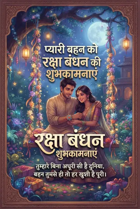 Free Rakhi Wishes For Bhaiya Bhabhi In Hindi Image Download