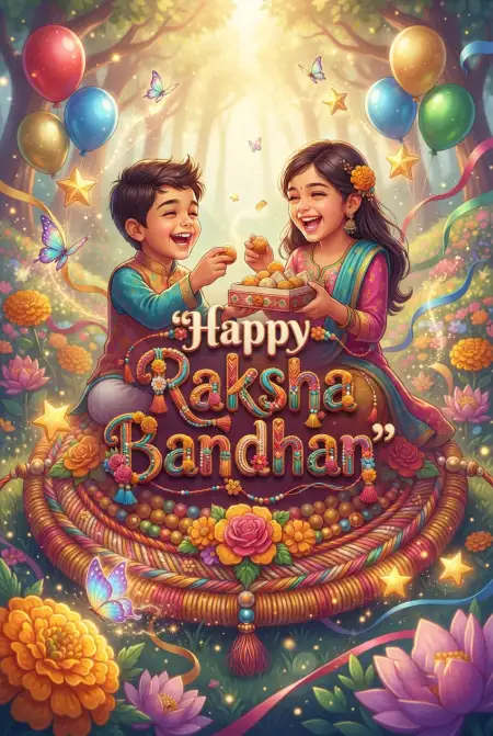 Free Rakhi Wishes From Brother To Little Sister Image Download
