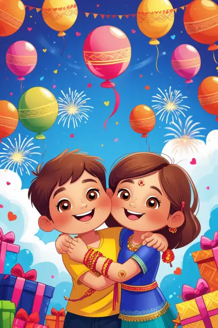 Raksha Bandhan Background For Kids Design - Free Raksha Bandhan Background Download