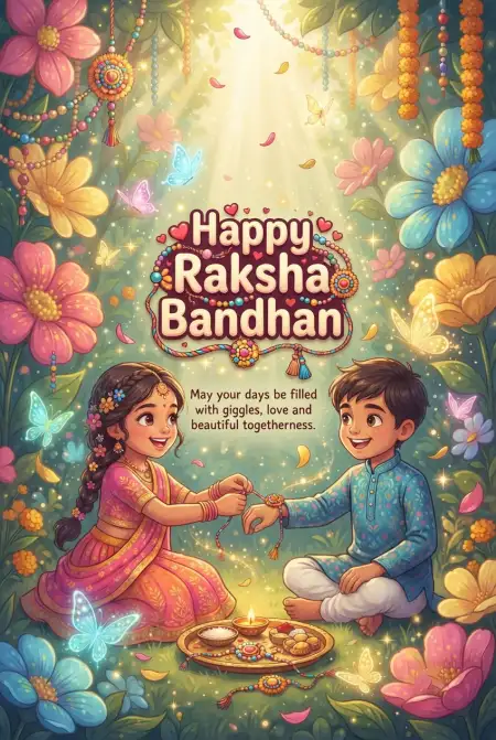 Free Raksha Bandhan Greeting Card Wishes For Children Image Download