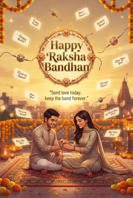 Raksha Bandhan Wishes 2026 From Sister To Brother - Free Happy Raksha Bandhan Wishes 2026 Download
