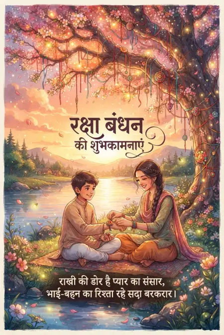 Free Raksha Bandhan Wishes In Hindi For Brother Image Download