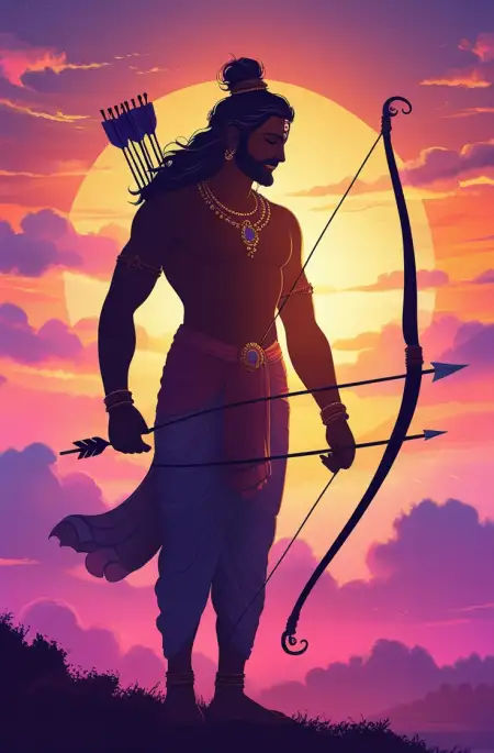 Ram Ji With Dhanush Ban Devotional Image - Free Arrow Download