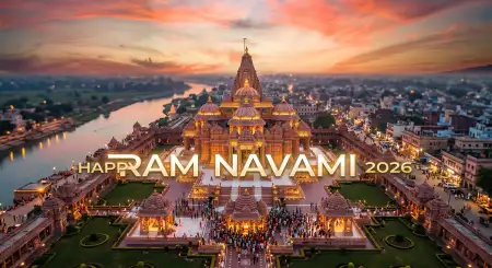 Free Ram Navami 2026 Images With Sunrise Temple Background Image Download