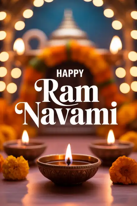 Ram Navami 2026 Wishes With Diya And Flowers - Free Ram Navami Wishes 2026 Download