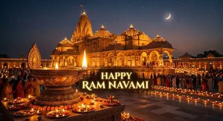 Ram Navami 2026 Wishes With Glowing Effect - Free Ram Navami Wishes 2026 Download
