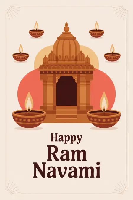 Ram Navami 2026 Wishes With Lord Ram Illustration - Free Ram Navami Wishes 2026 Download