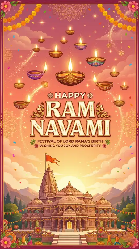 Ram Navami Whatsapp Festival Poster Design - Free Happy Ram Navami Wishes For Whatsapp Download