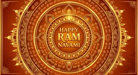 Ram Navami Wishes 2026 With Golden Typography - Free Ram Navami Wishes 2026 Download