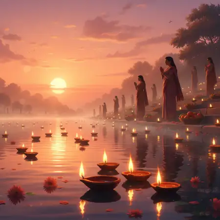 Free Realistic Chhath Puja Festival Background Design Background Download