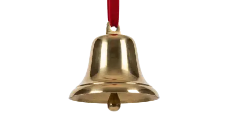 Free Realistic Gold Christmas Bell Png Isolated PNG Image Download