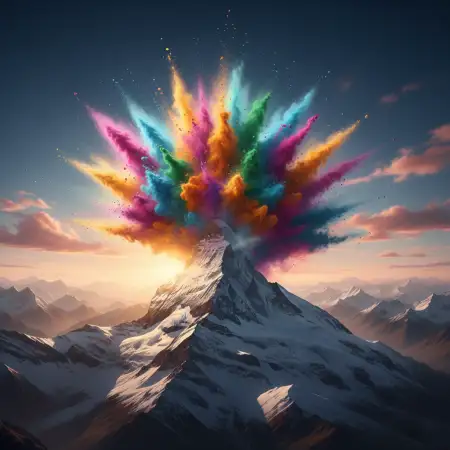 realistic holi background with colors flying