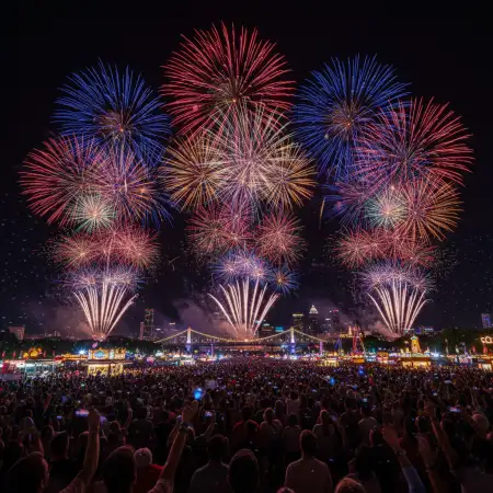 Realistic New Year Fireworks Background - Free New Year Fireworks Background Download