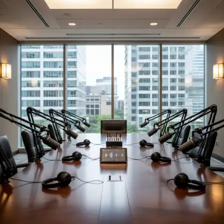 Realistic Podcast Studio Background Photo - Free Podcast Studio Background Download