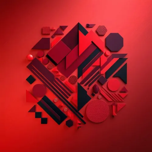 red background with geometric shapes for posters