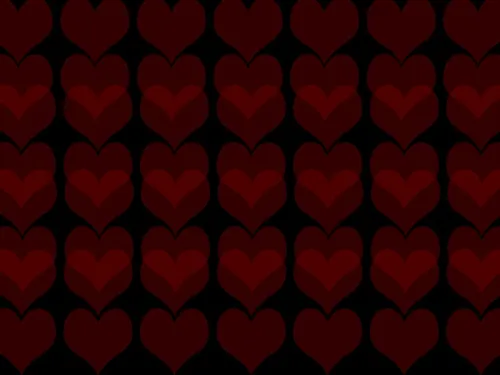 red heart in black background