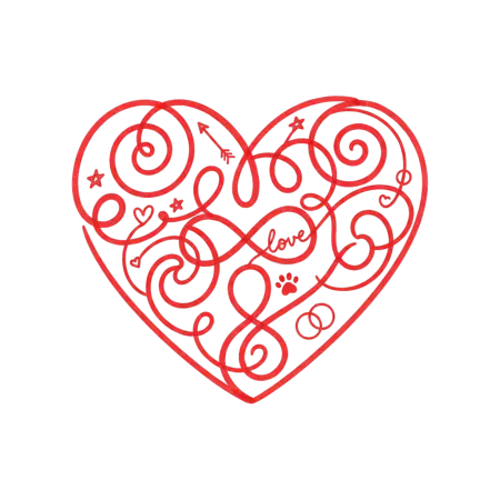 red heart outline png - Heart Png Png