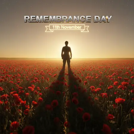 Free Remembrance Day Tribute Image With Soldier Shadow Background Download