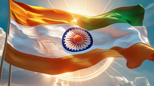 republic day flag background with indian landmarks