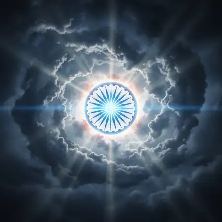 Free Republic Day Patriotic Background With Ashoka Chakra Glow Background Download