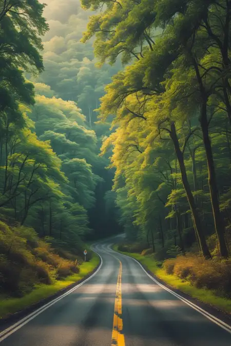 Road In Forest Background For Zoom - Free Background Download
