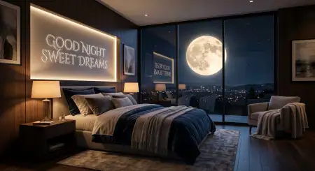romantic moonlight good night sweet dreams