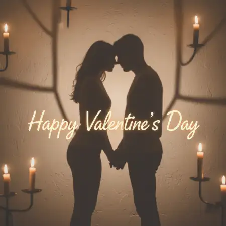 romantic valentines day couple silhouette