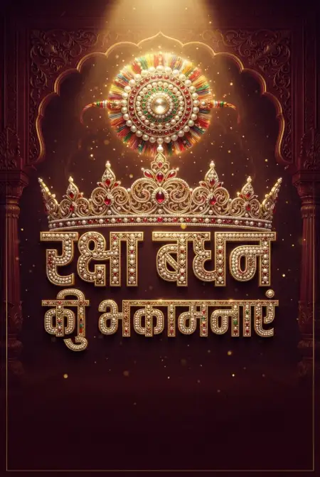 Free Royal Indian Style Raksha Bandhan Hindi Typography Luxury Poster Image Download