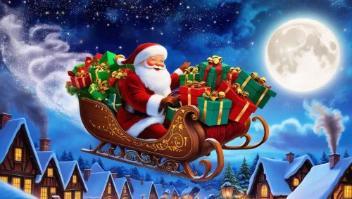 santa claus background images with glowing lights