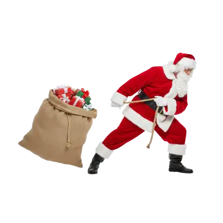 Santa Claus Carrying Gift Bag Png Hd - Free Santa Claus With Gifts Png Download