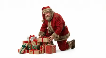 Santa Claus Giving Gifts Png Isolated - Free Santa Claus With Gifts Png Download